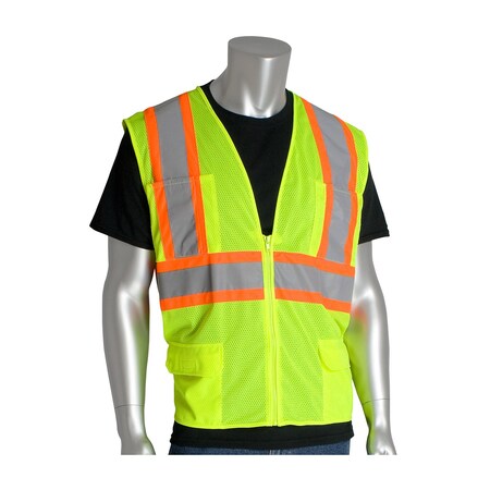 Pip ANSI Type R Class 2 Two-Tone Six Pocket Mesh Vest 302-MVZPLY-2X